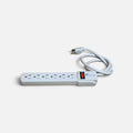 White 6-Outlet Surge Protector Power Strip