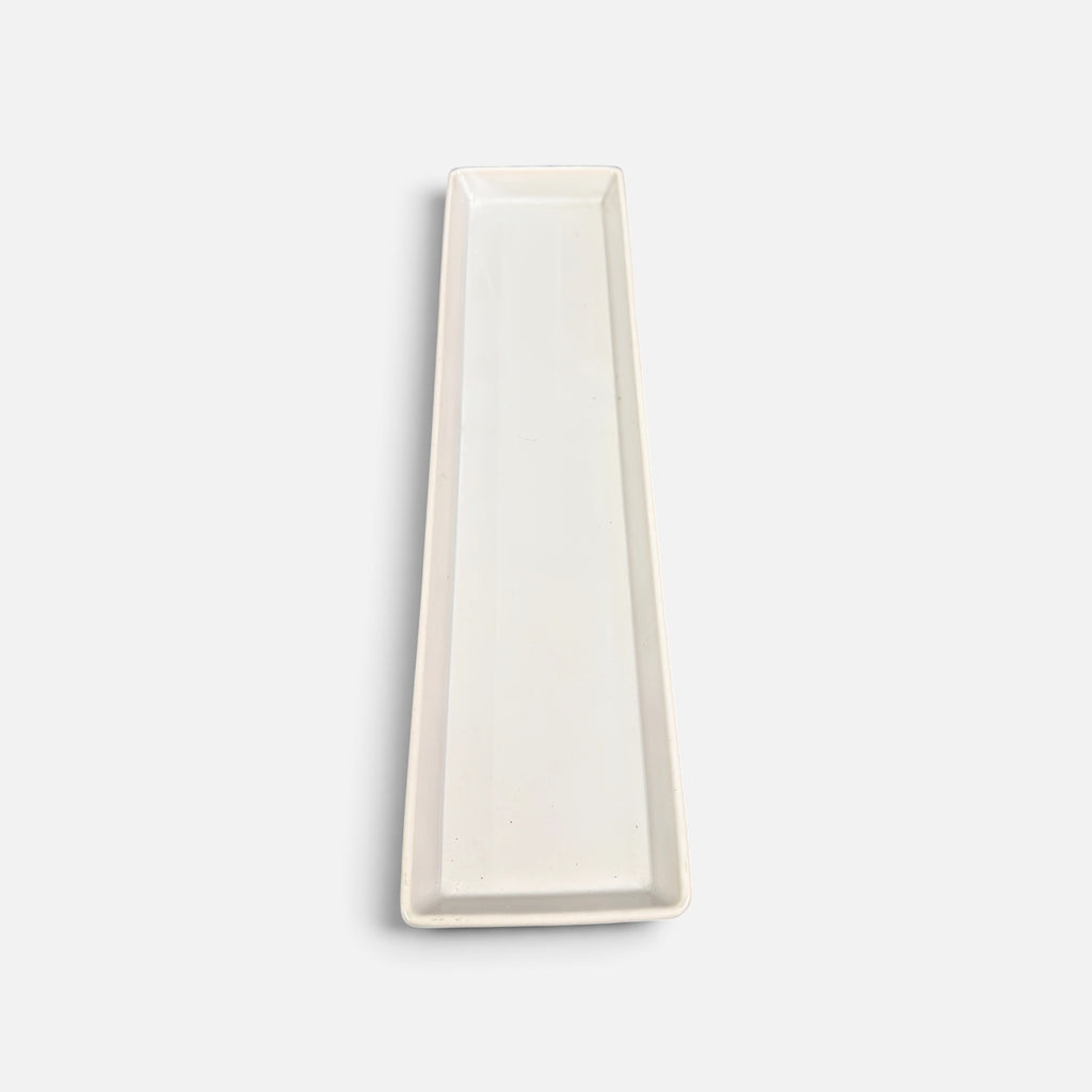IKEA Long Ceramic Candle Tray/Platter White 4.5" x 17"