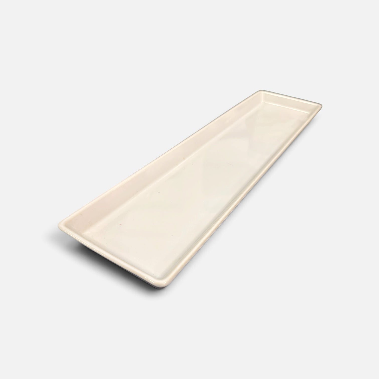 IKEA Long Ceramic Candle Tray/Platter White 4.5" x 17"