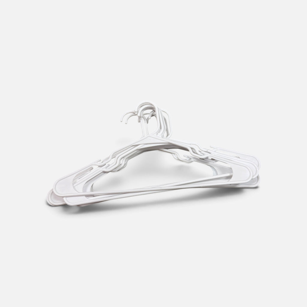 10-PacK White Plastic Hangers Heavy-Duty & Long Lasting