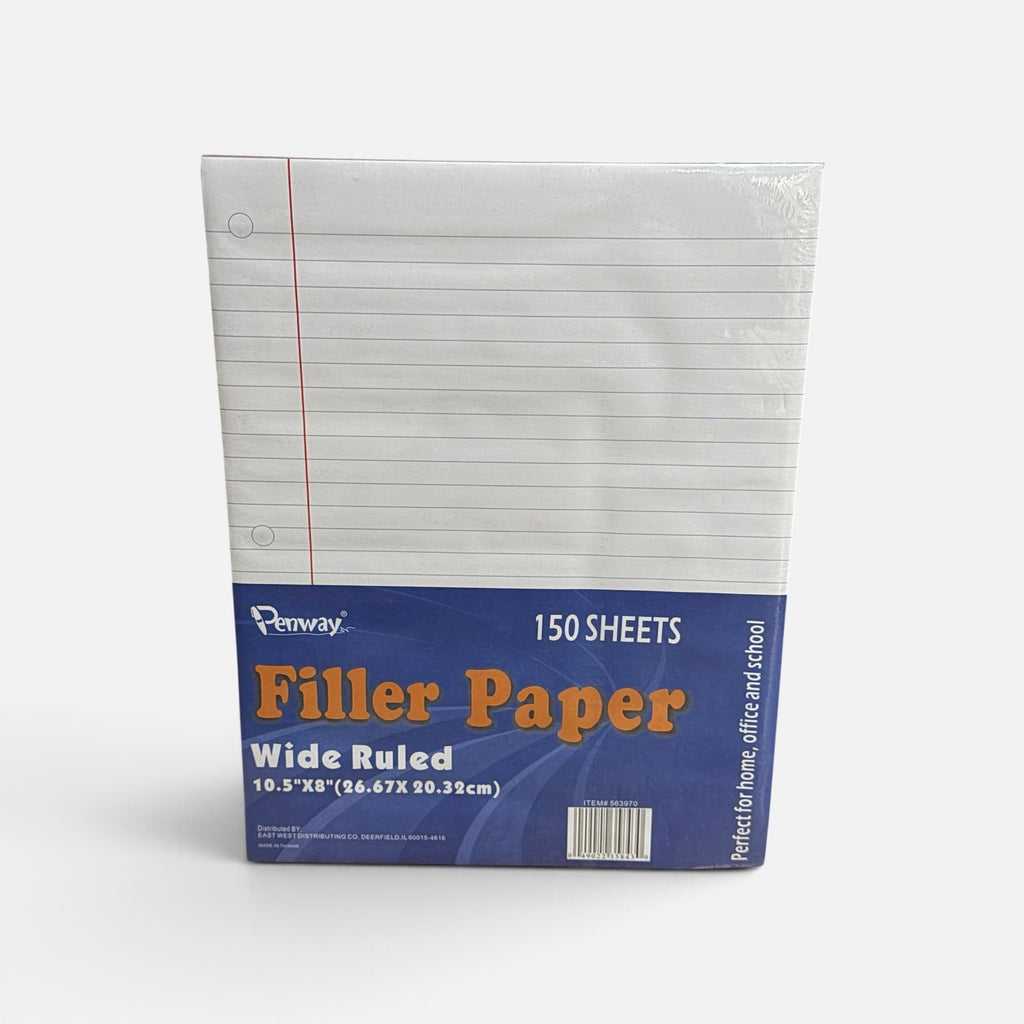 A Pack of Penway Wide Ruled Filler Paper 150 Sheets 10.5" x 8"