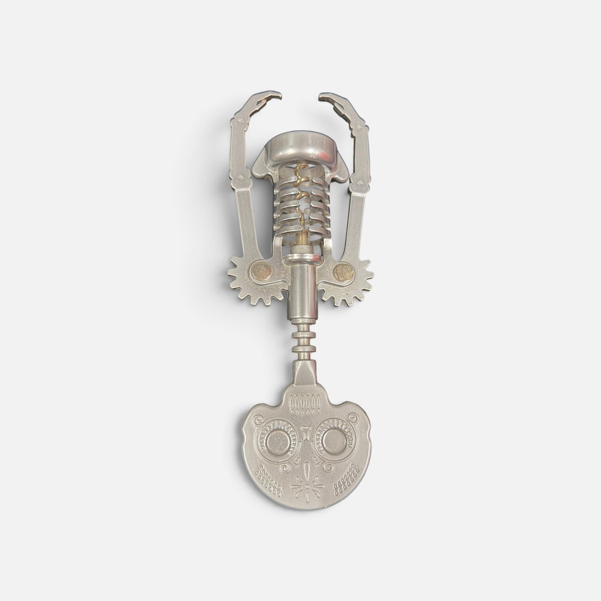 Kikkerland Corkscrew Day of the Dead Sliver-Colored Novelty Wine Opener