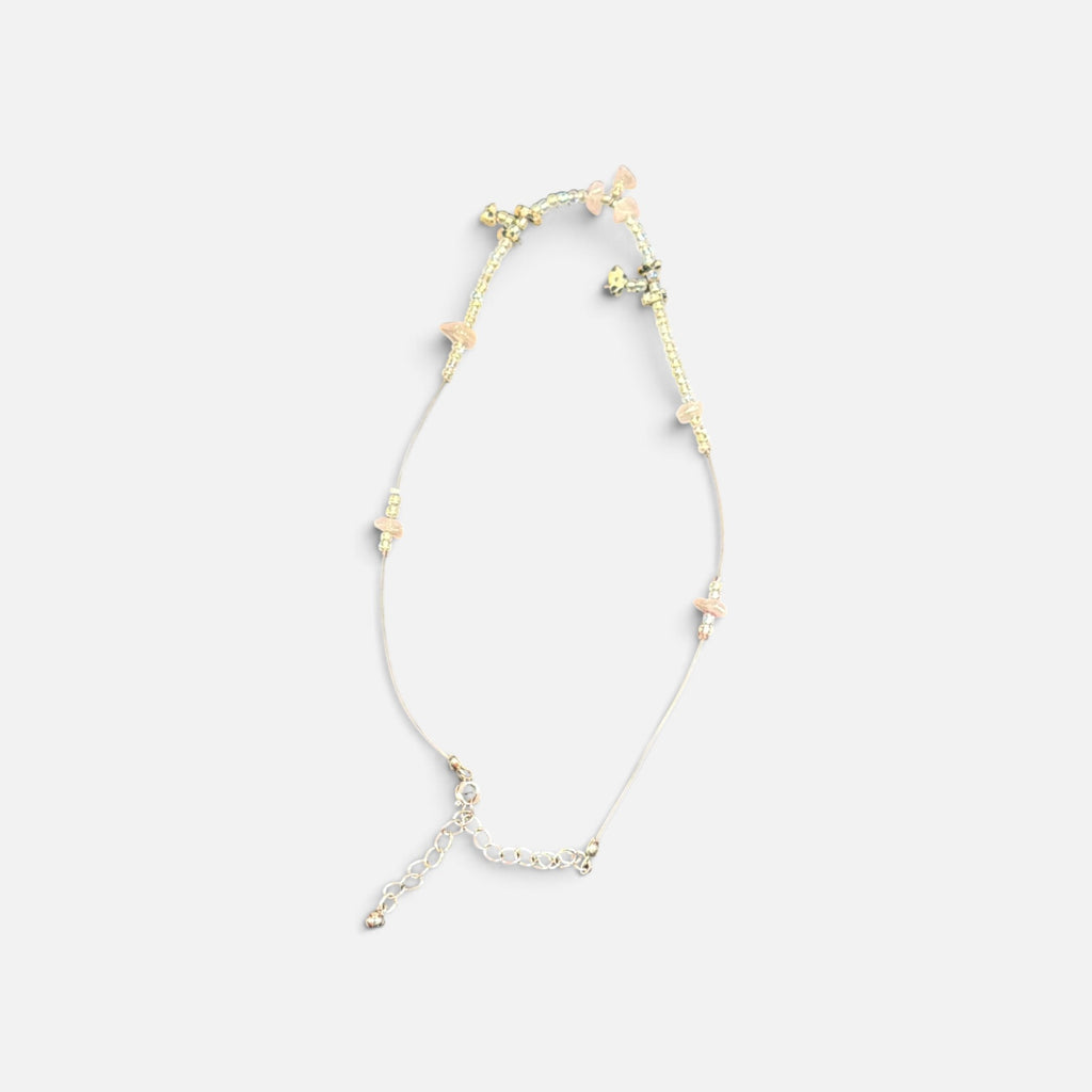 Fashion Jewelry Mixed Stone Flower Strand Necklace & Earrings Set