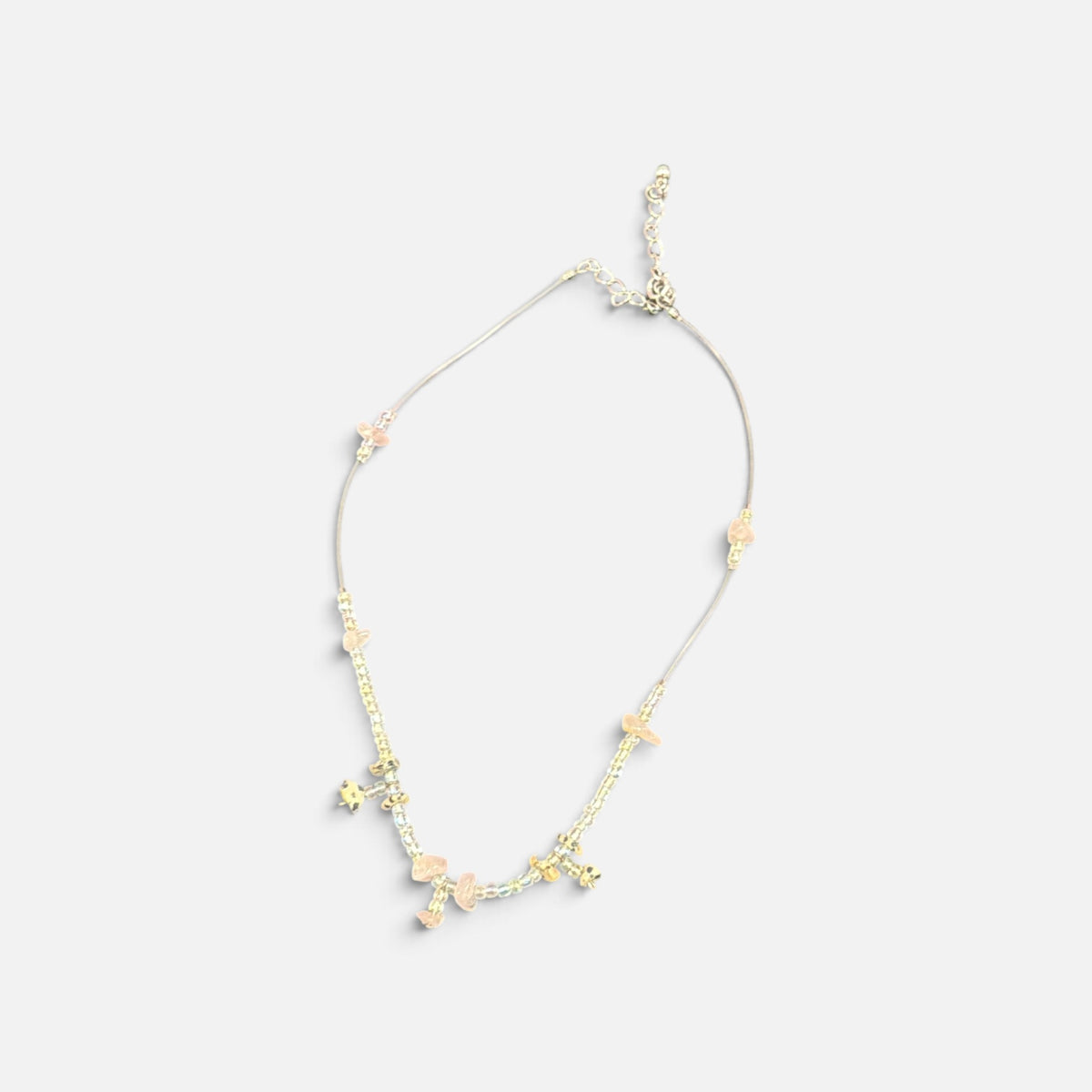 Fashion Jewelry Mixed Stone Flower Strand Necklace & Earrings Set