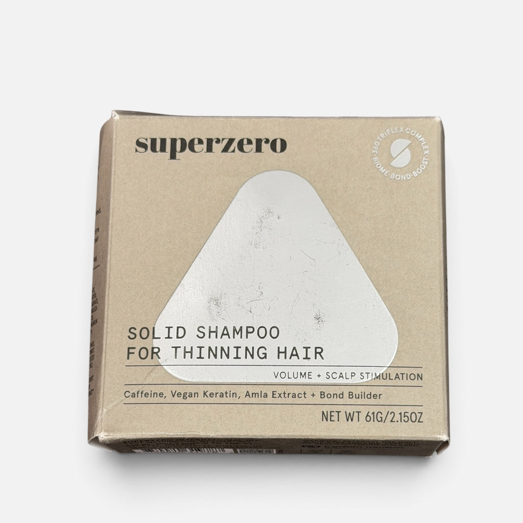 Superzero Plastic-free Hair Care Set Featuring a Solid Shampoo for Thinning Hair and a Medium Intensity Solid Conditioner