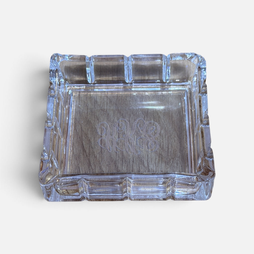 Vintage Crystal Trinket Box Set 3.5" x 3.5" x0.75"