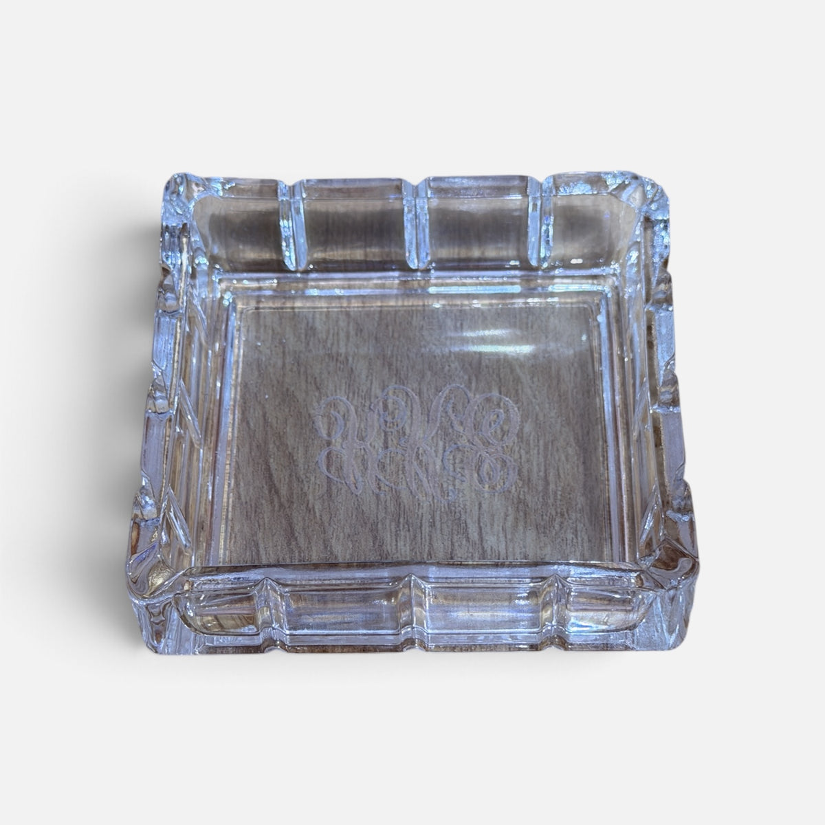 Vintage Crystal Trinket Box Set 3.5" x 3.5" x0.75"