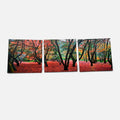Forest in Autumn Canvas Print 3 Panel Split, Triptych Wall Art ( 24" x24" Each Panel )