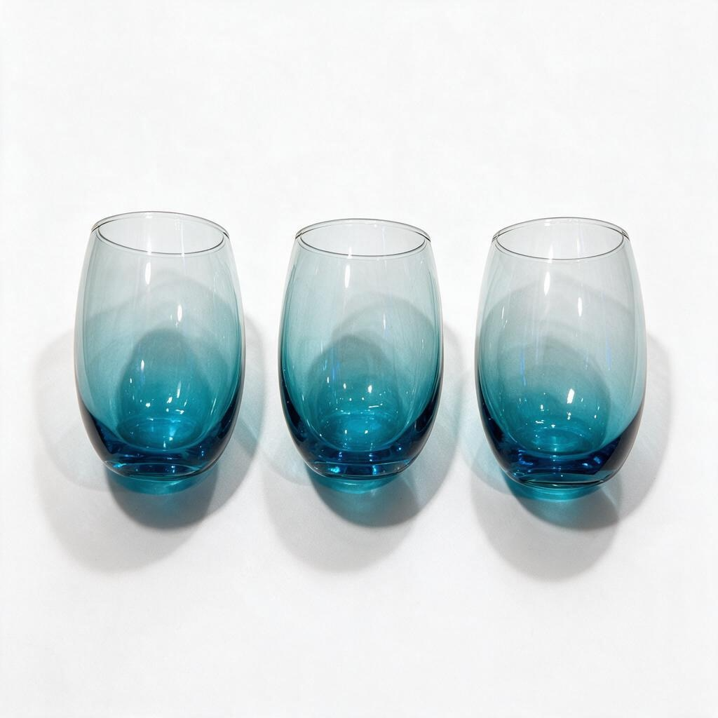 Talianna Ombré 3-Piece Stemless Wine Glass Set Sky Blue *Volunteer Exclusives*