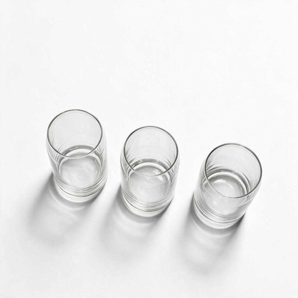 Set of 3 Clear Glass Tumbers