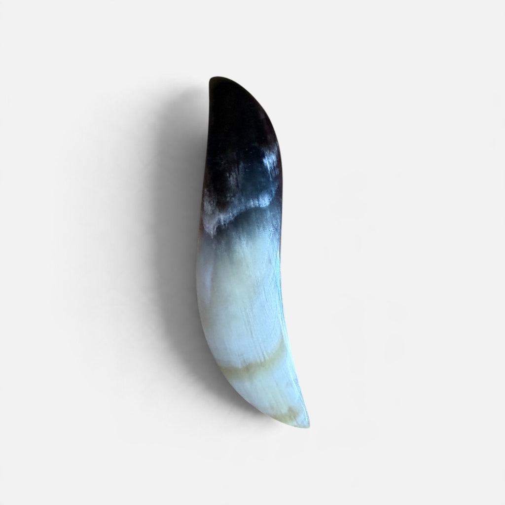 Vintage Handmade Natural Water Buffalo Horn Hair Barrette 5"L