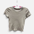 American Eagle Outfitters Baby Tee Green Size: PS