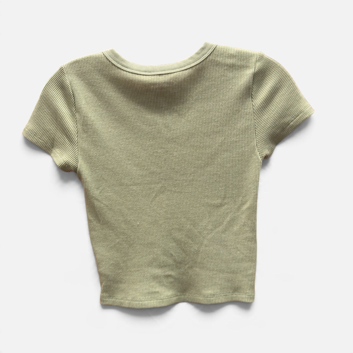 American Eagle Outfitters Baby Tee Green Size: PS
