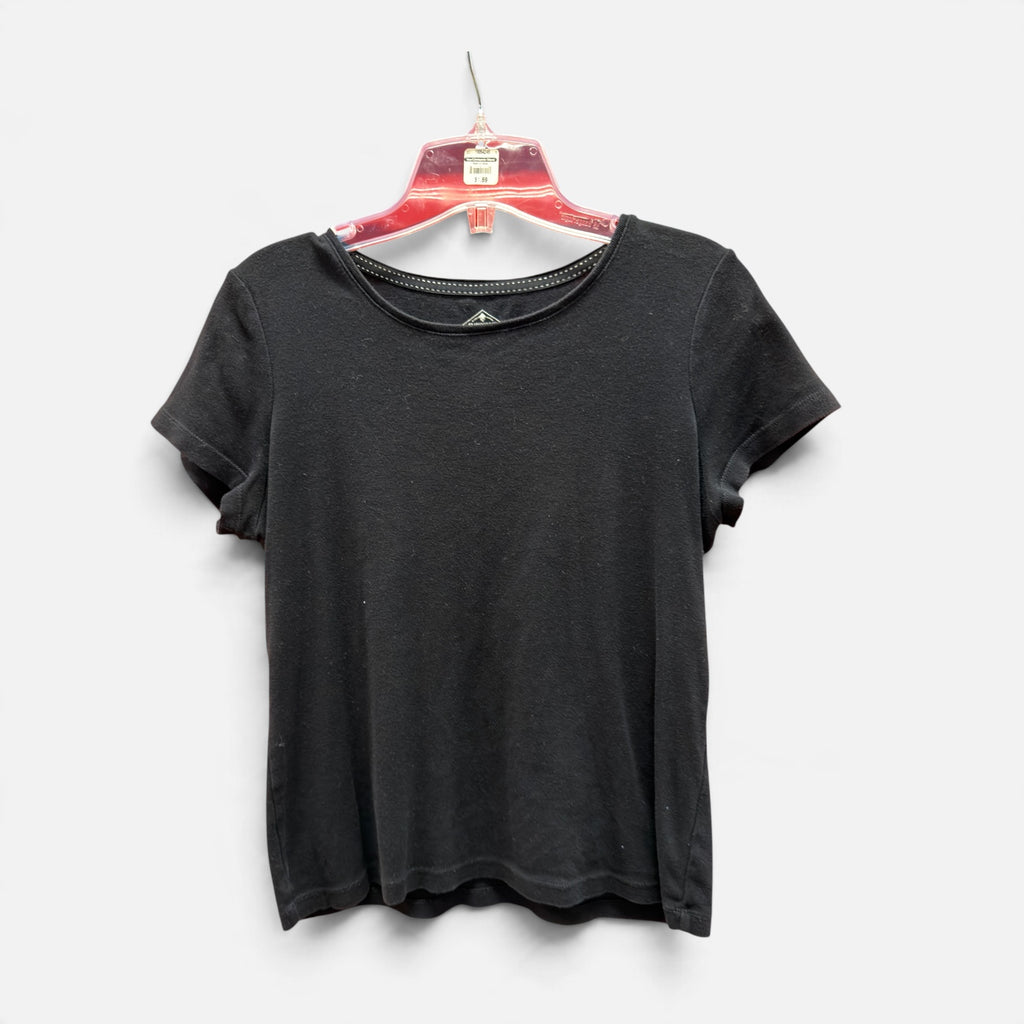 St. John's Bay Womens Crew Neck Short Sleeve T-Shirt Black Size: PS