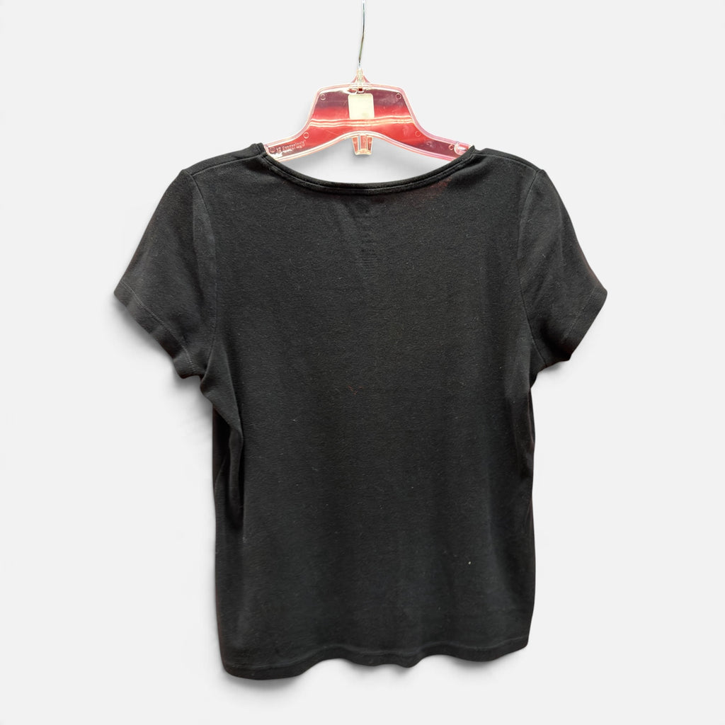 St. John's Bay Womens Crew Neck Short Sleeve T-Shirt Black Size: PS