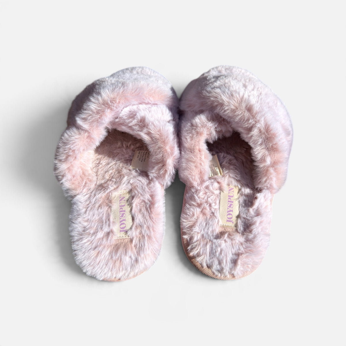 Joyspun Women's Faux Fur X-Band Slippers Pink Size: 8