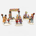 Vintage Set of 5 Ceramic Christmas Village Figurines