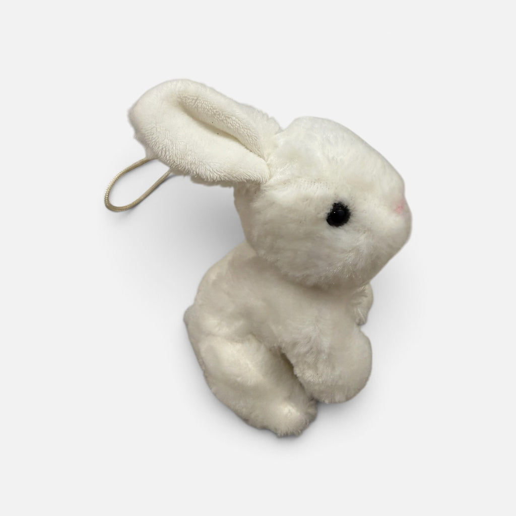Vintage 7" Fluffy White Bunny Plush