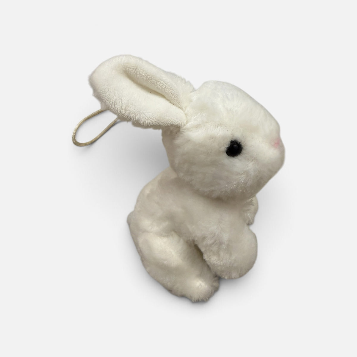 Vintage 7" Fluffy White Bunny Plush