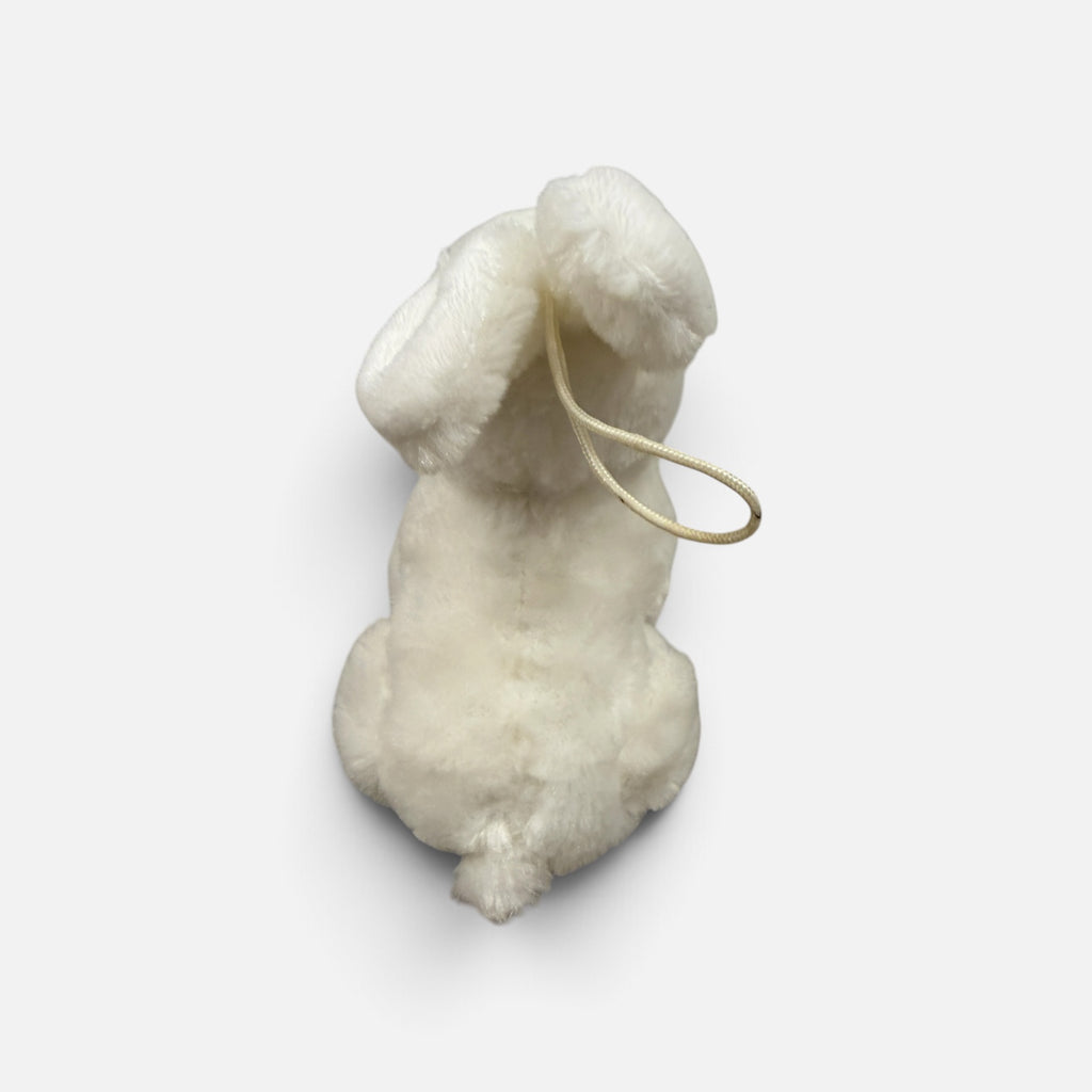 Vintage 7" Fluffy White Bunny Plush
