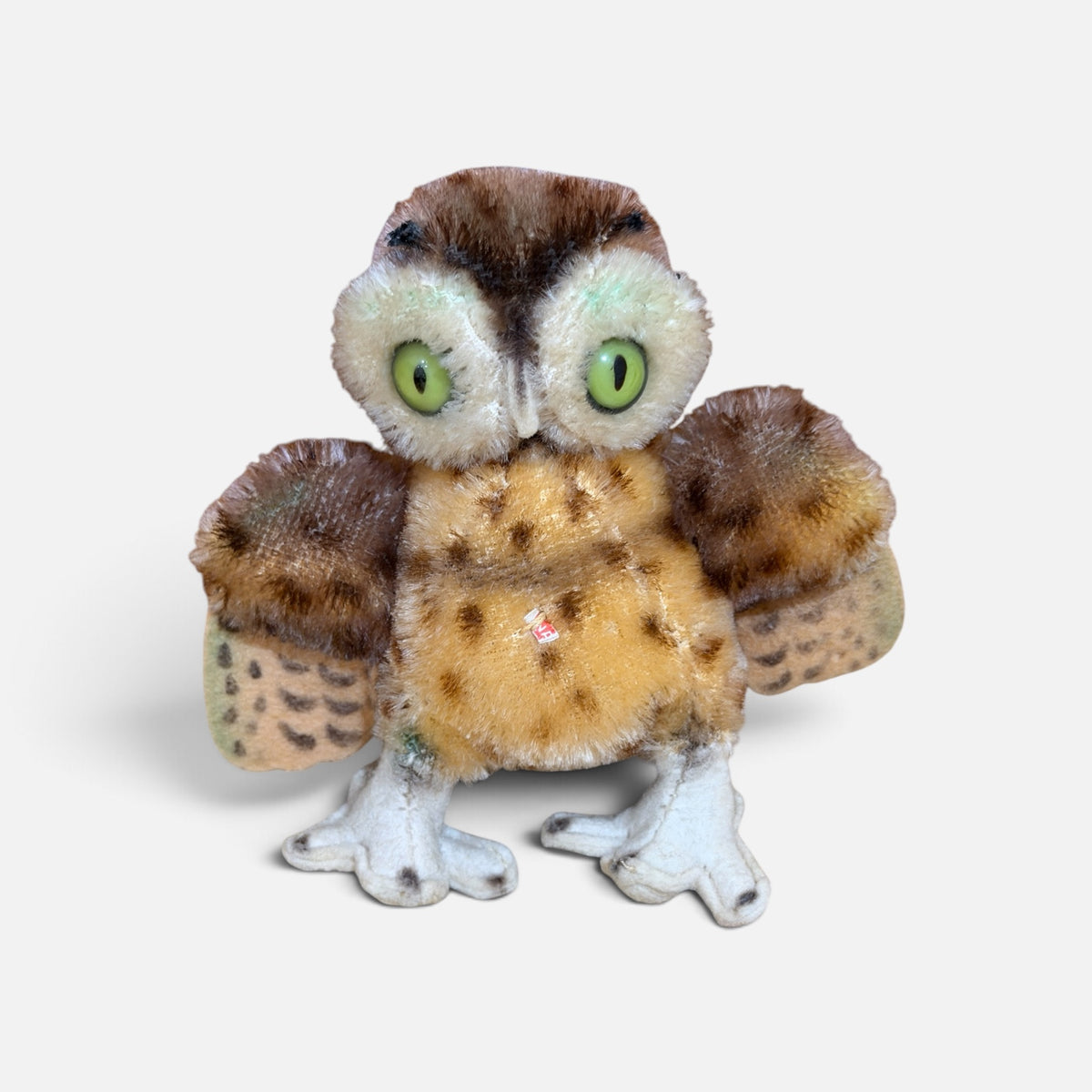 1950s Steiff OWL Wittie Small Stuffed Animals Original Germany