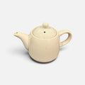 Vintage SINGLE-SERVE Cream and Tan Ceramic Teapot 4.25"H