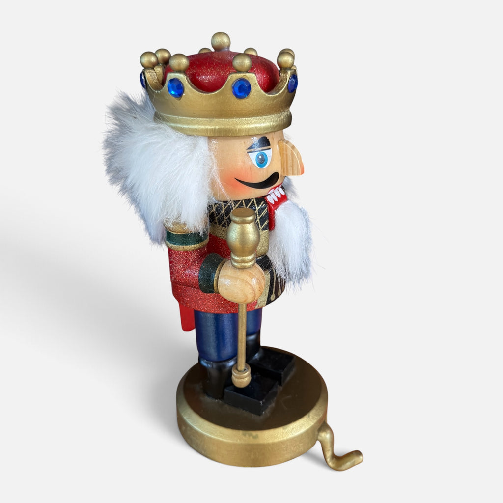 Vintage Wooden Nutcracker Stocking Holder 3.5" × 4" × 8"
