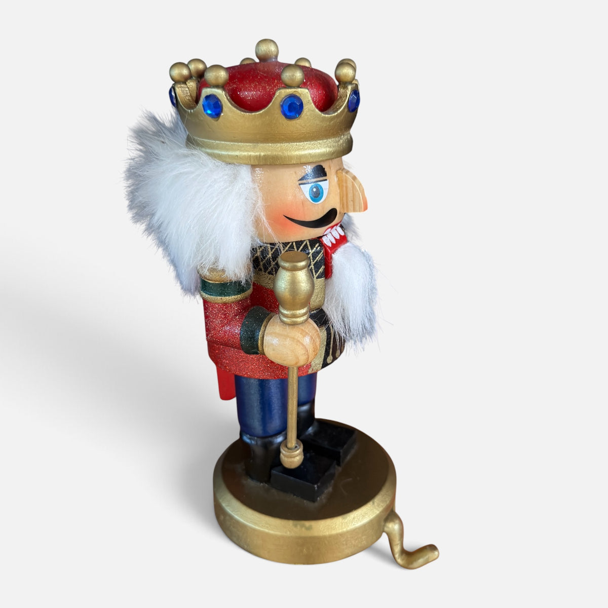 Vintage Wooden Nutcracker Stocking Holder 3.5" × 4" × 8"