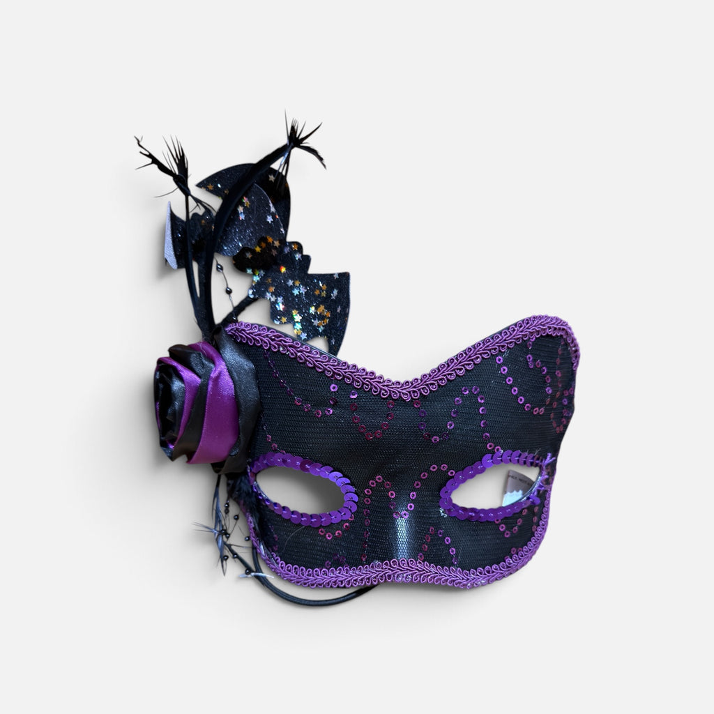 Halloween Venetian-style Women's Half-face Costume Mask Purple