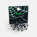 "I AM Limited Edition" Black Glitter Spider Web Stud/Hoop Earrings -Limit One Per Person