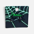 "I Am Limited Edition" Black Bejeweled Spider Stud Earrings