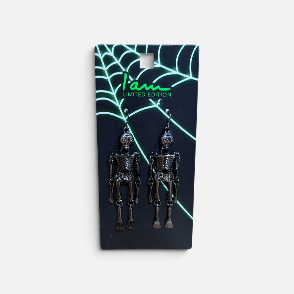 "I Am Limited Edition" Black Skeleton Dangle Earrings