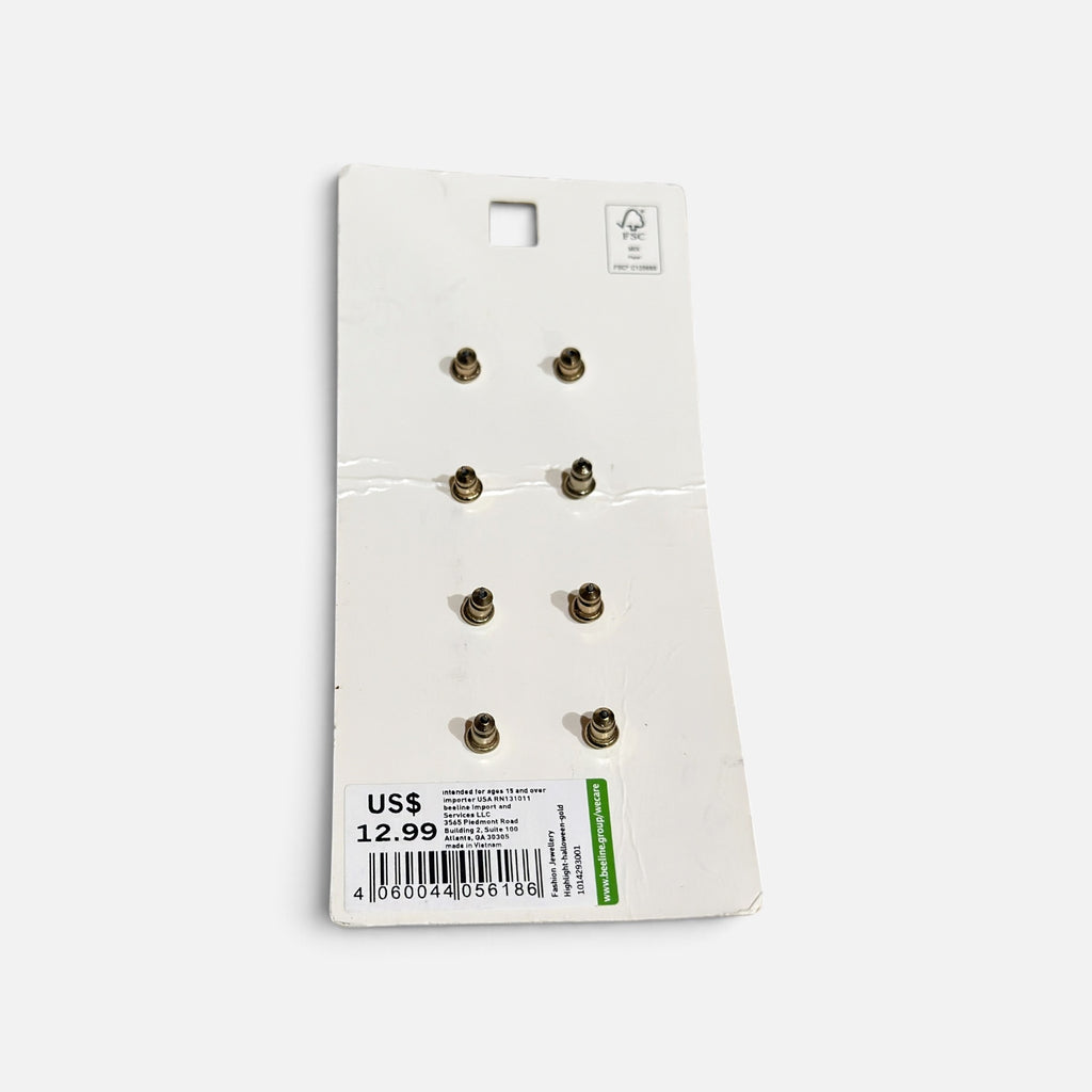 "I am Limit Edition" Halloween-themed 3-pair Stud Earring Set ("BOO" Lettering, Jack-o'-Lantern Pumpkins, White Ghosts)