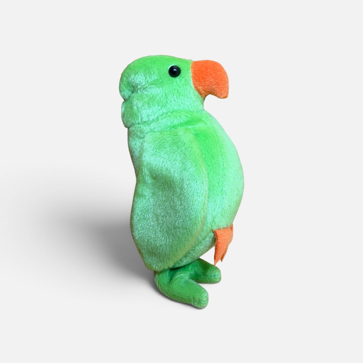 Vintage Birthday Express Mini Green Parrot Plush Beanbag 6"