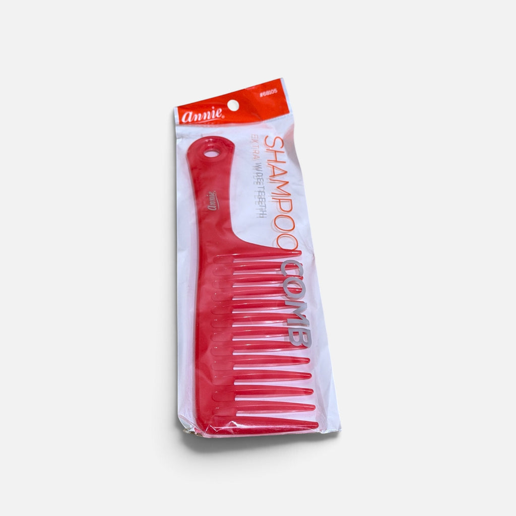 Annie Shampoo Comb Extra Wide Teeth Red 9.5" L