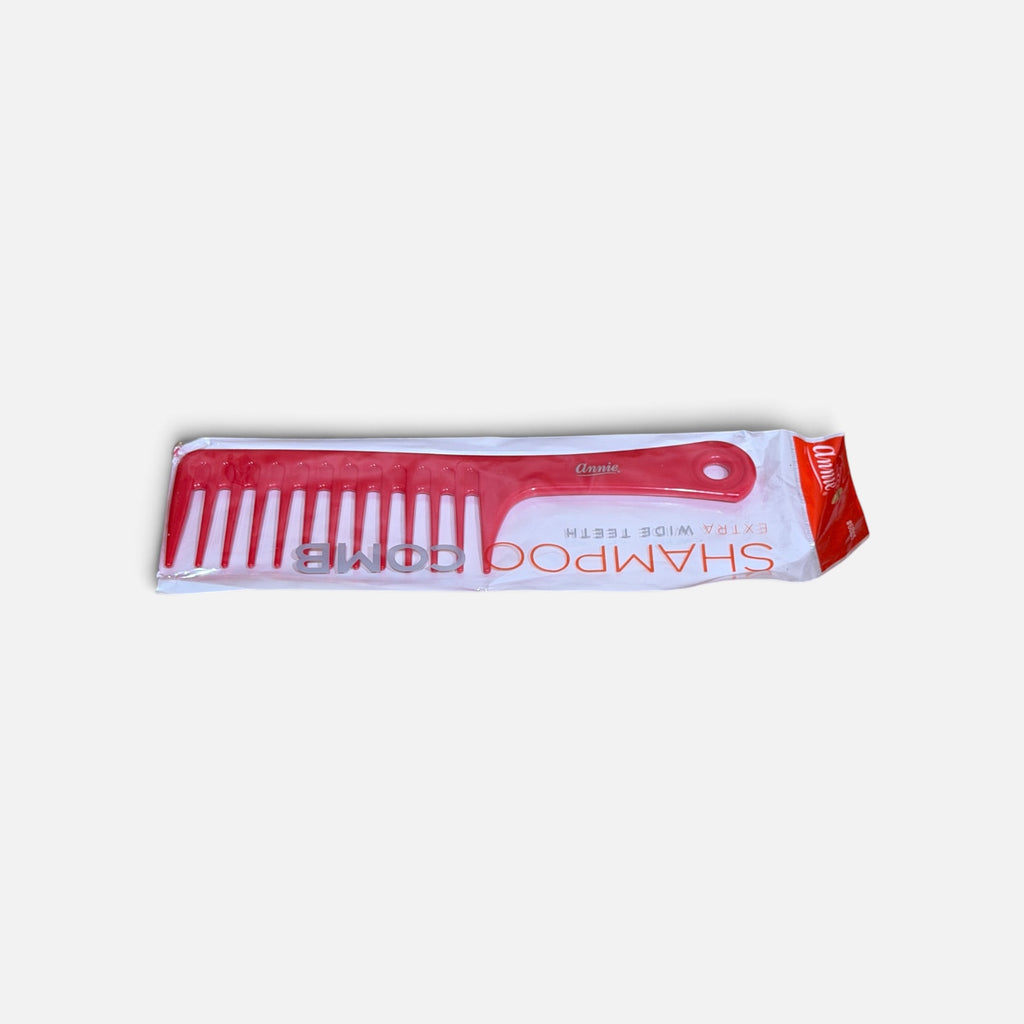 Annie Shampoo Comb Extra Wide Teeth Red 9.5" L