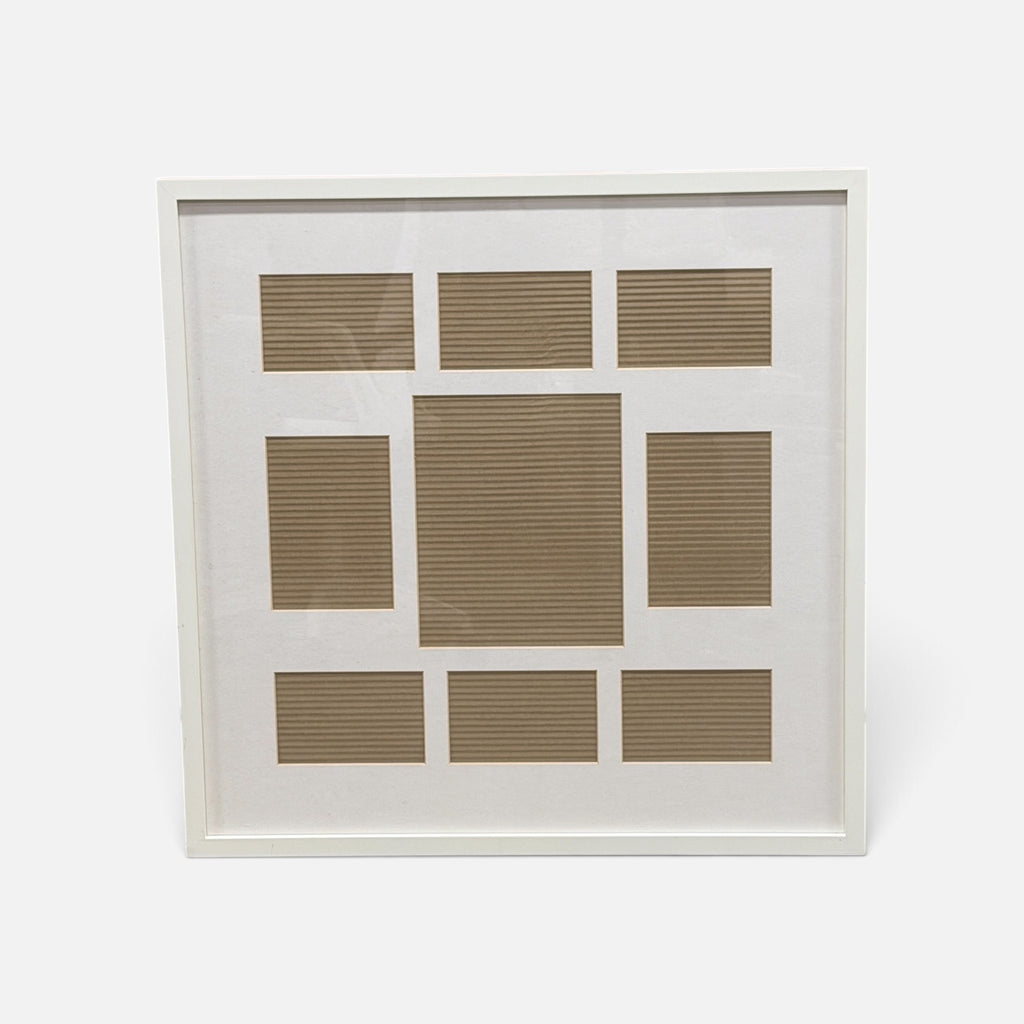 Pottery Barn Wood Gallery 9-Opening Frame - Mixed Photo Sizes White 25" x 25"