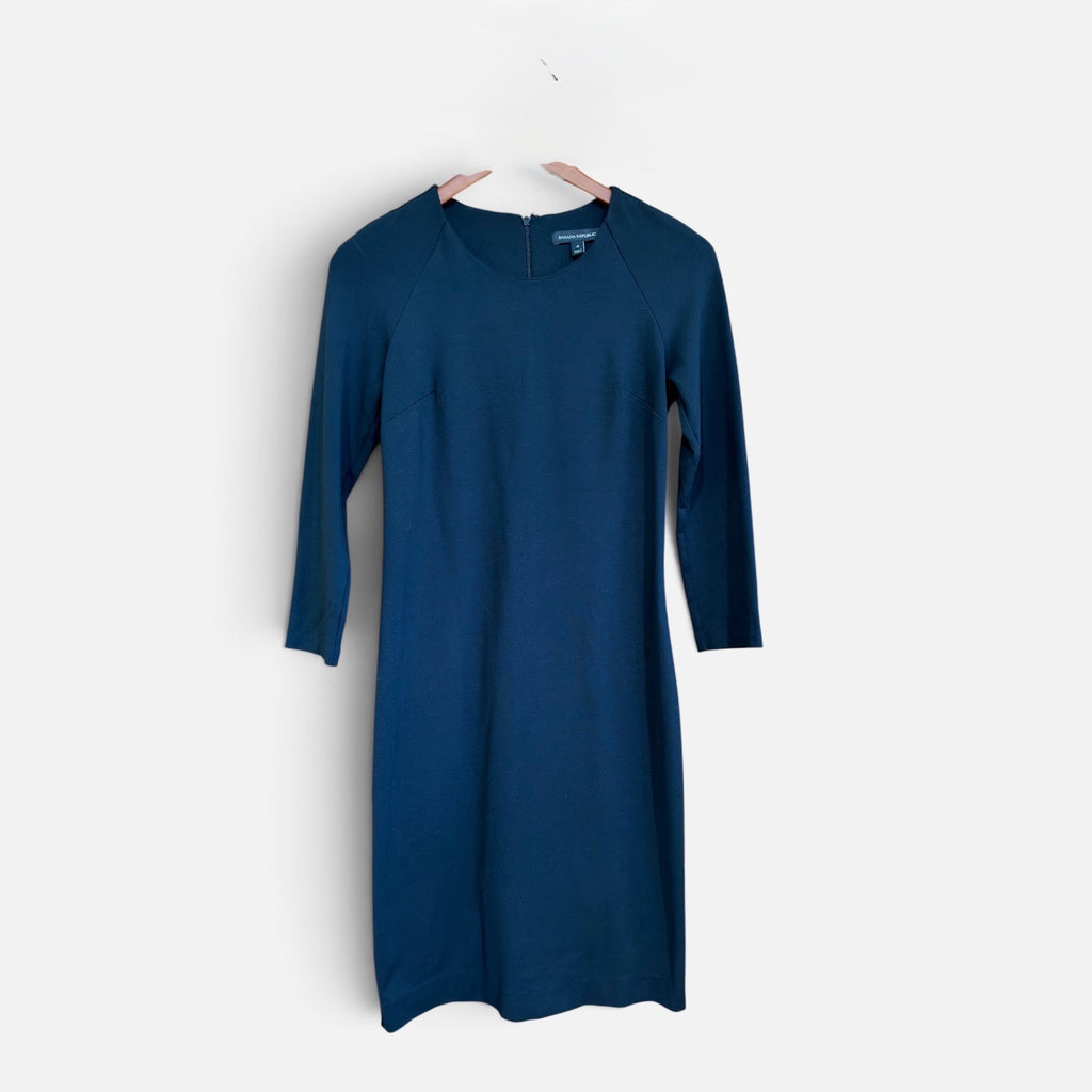Banana Republic 3/4 Sleeve Sheath Dress Black Size 4