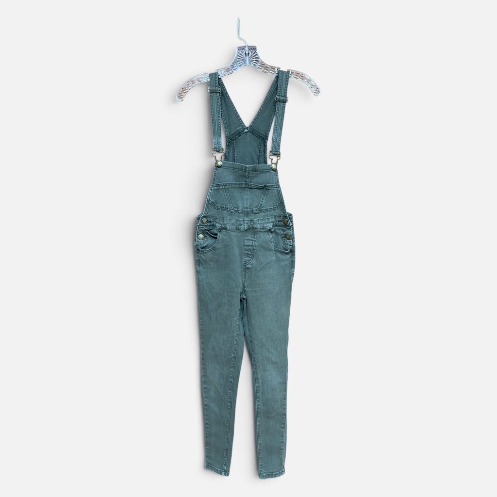 Women's American Bazi Skinny Denim Overalls Olive Size: XS