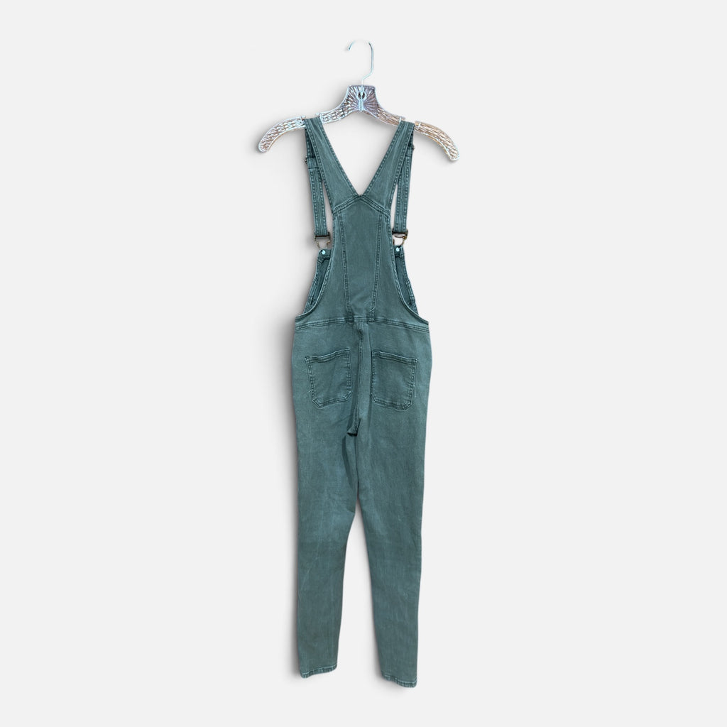Women's American Bazi Skinny Denim Overalls Olive Size: XS