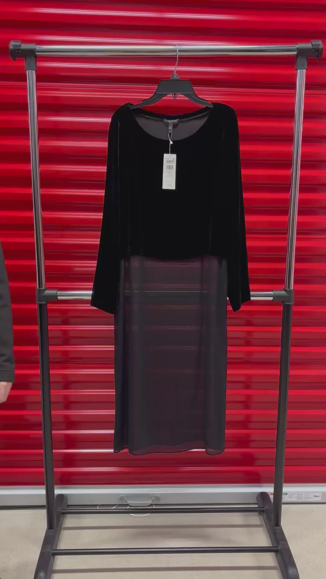 Eileen Fisher Black Velvet Dress Size: Petite Small