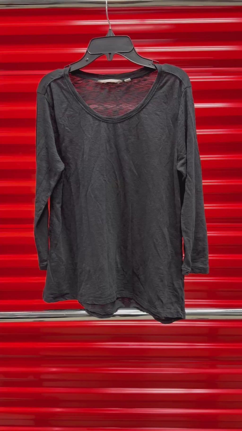 Women's Long-sleeve Cotton Top Black Size: PS