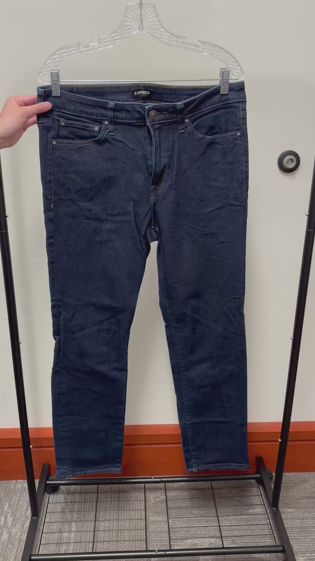 Express Men's Dark Wash Straight Leg Jeans Size: 34"x 32"