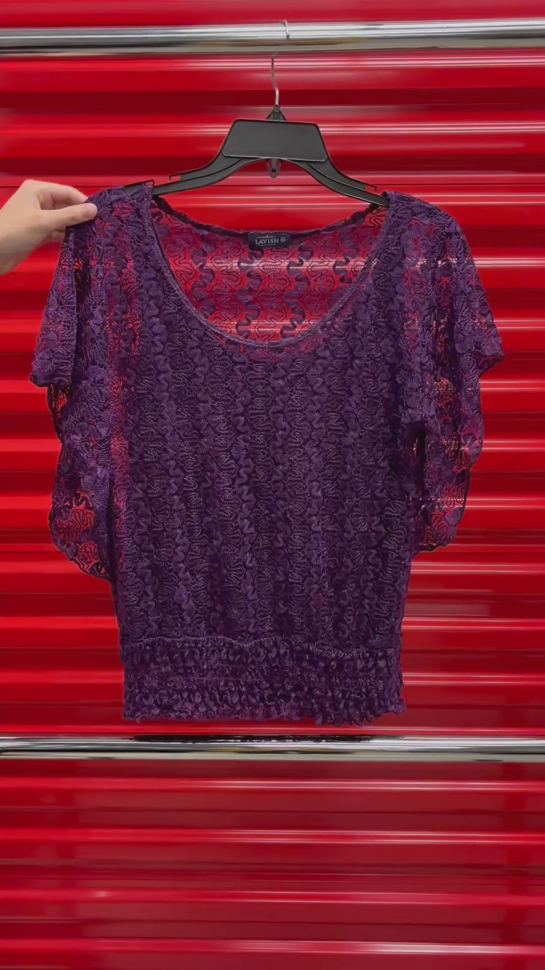 Purple Le Lavage Women's Lace Top Size: M