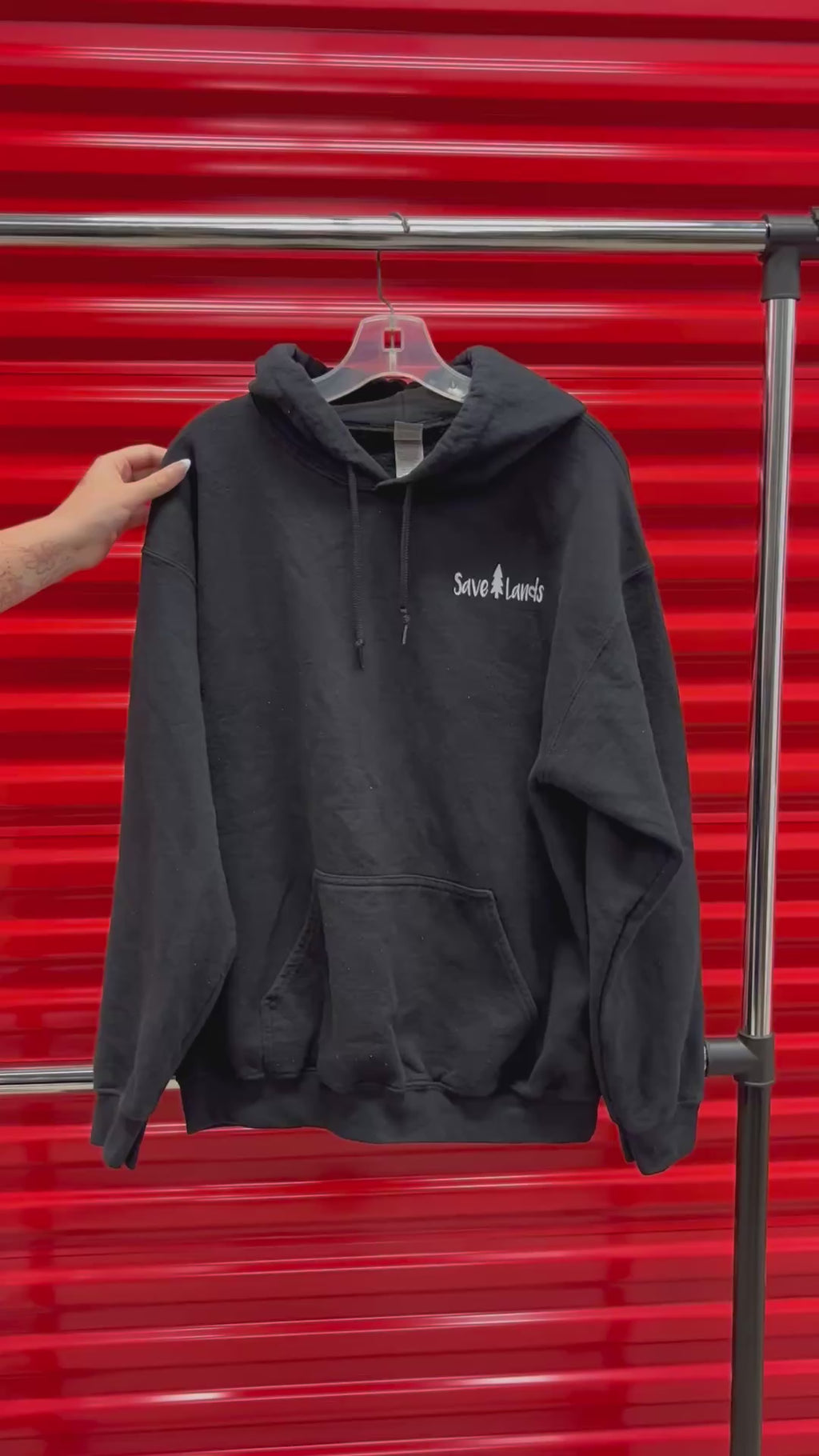 "Save Lands" Graphic Hoodie Size: XL