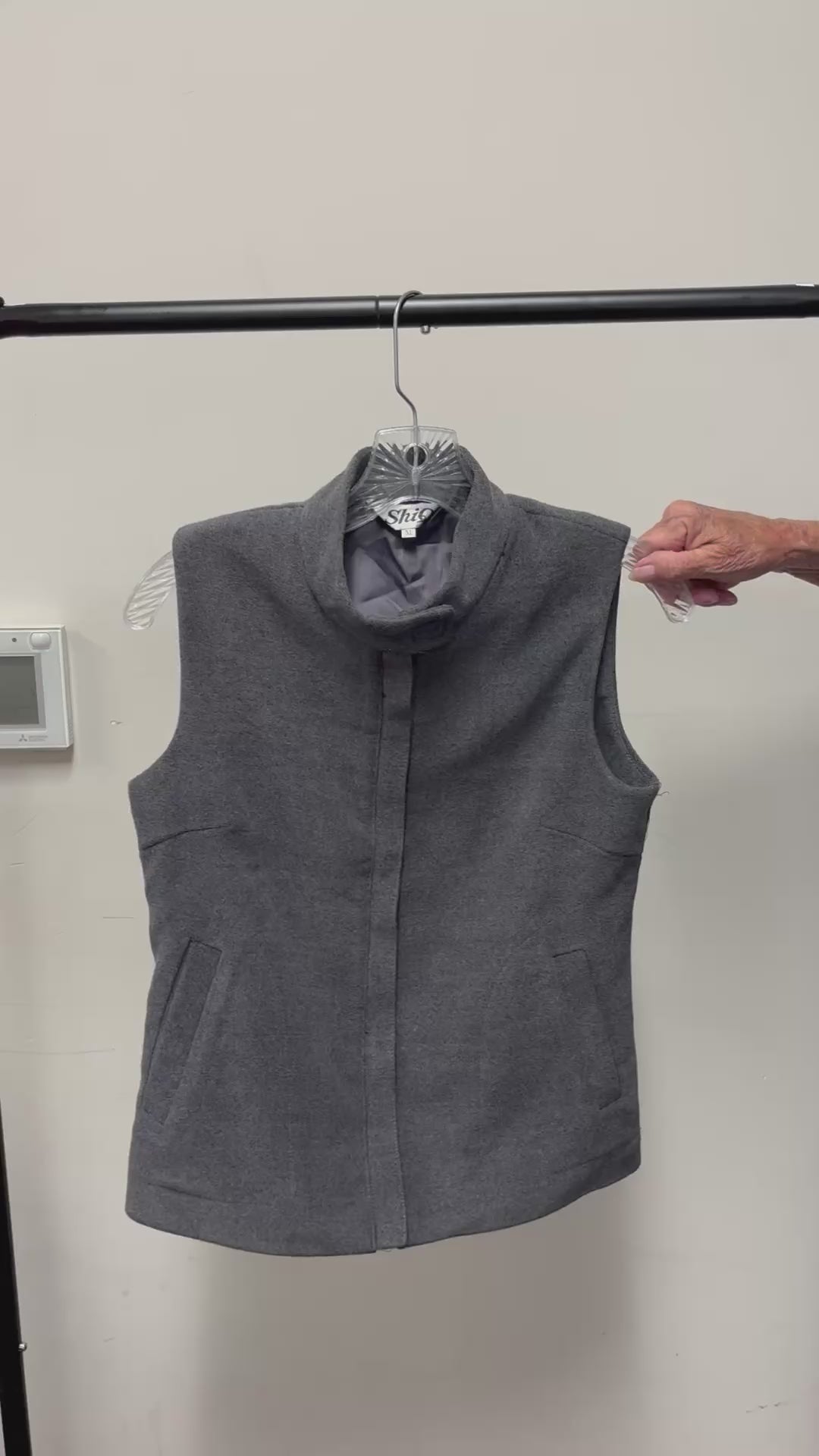 Chiqi Charcoal Grey Wool Vest Size: M