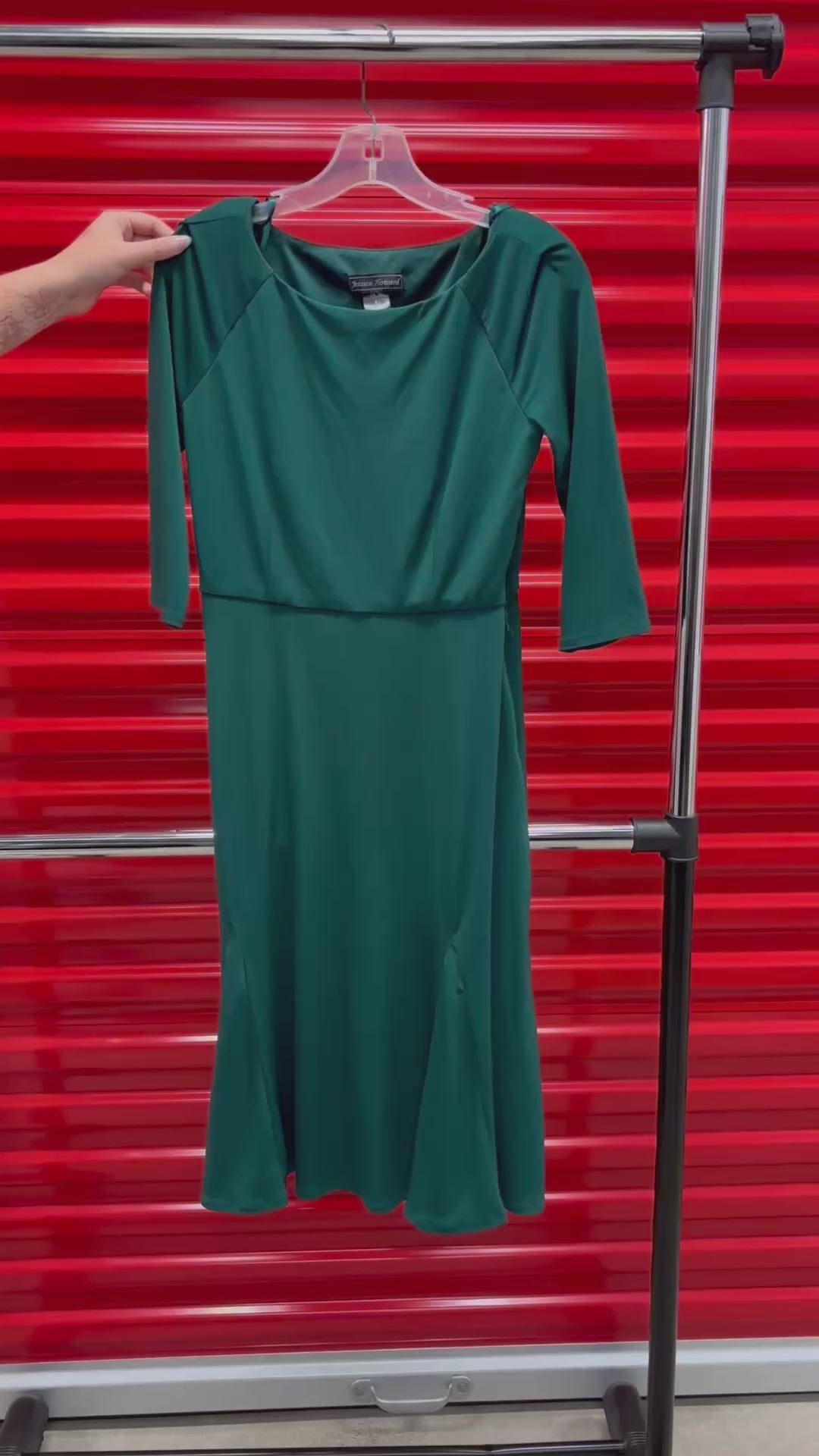 Jessica Howard Jersey Dress Green Size: 6
