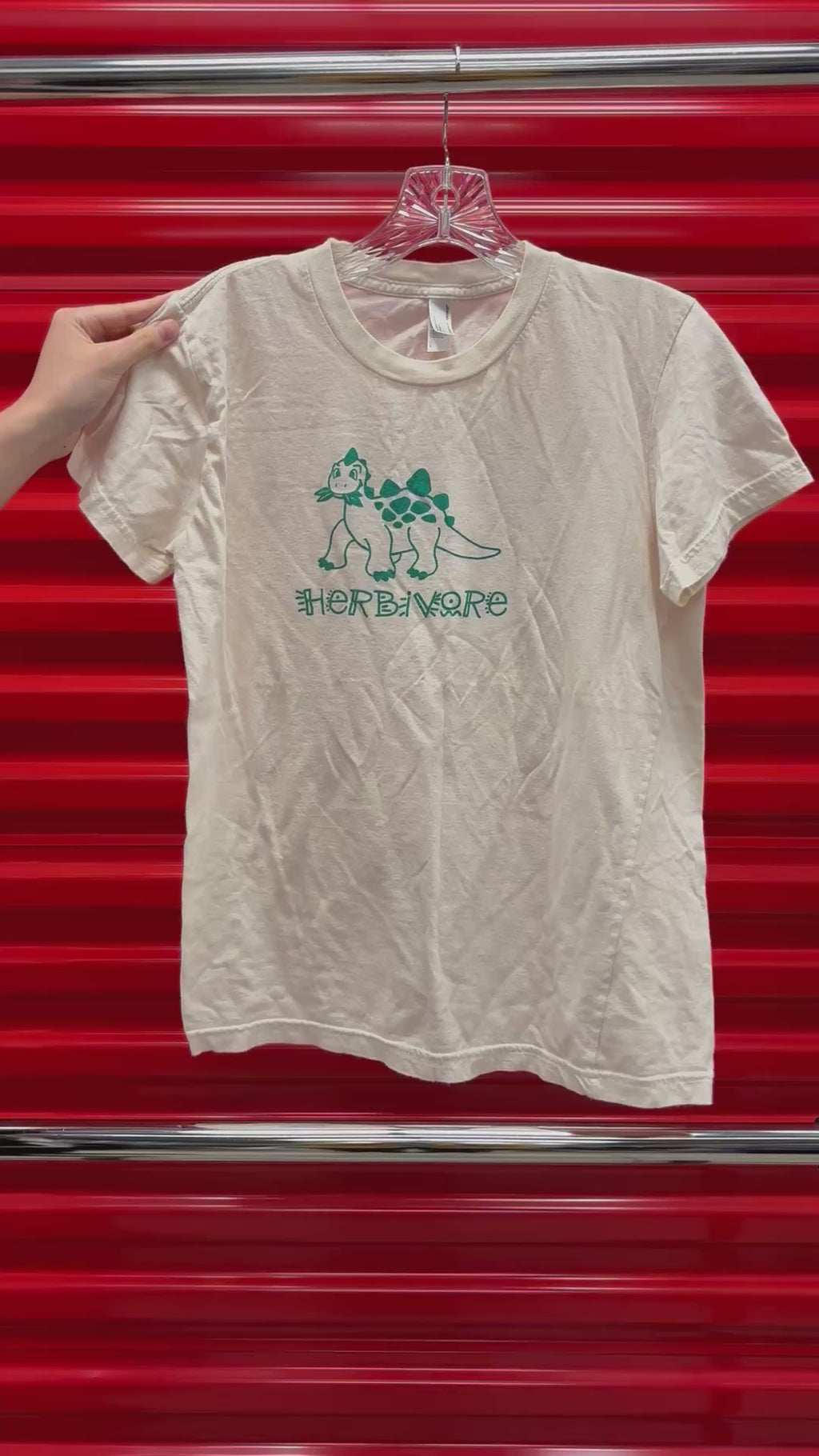 American Apparel Women's Dinosaur Tee "HERBIVORE" Size: L