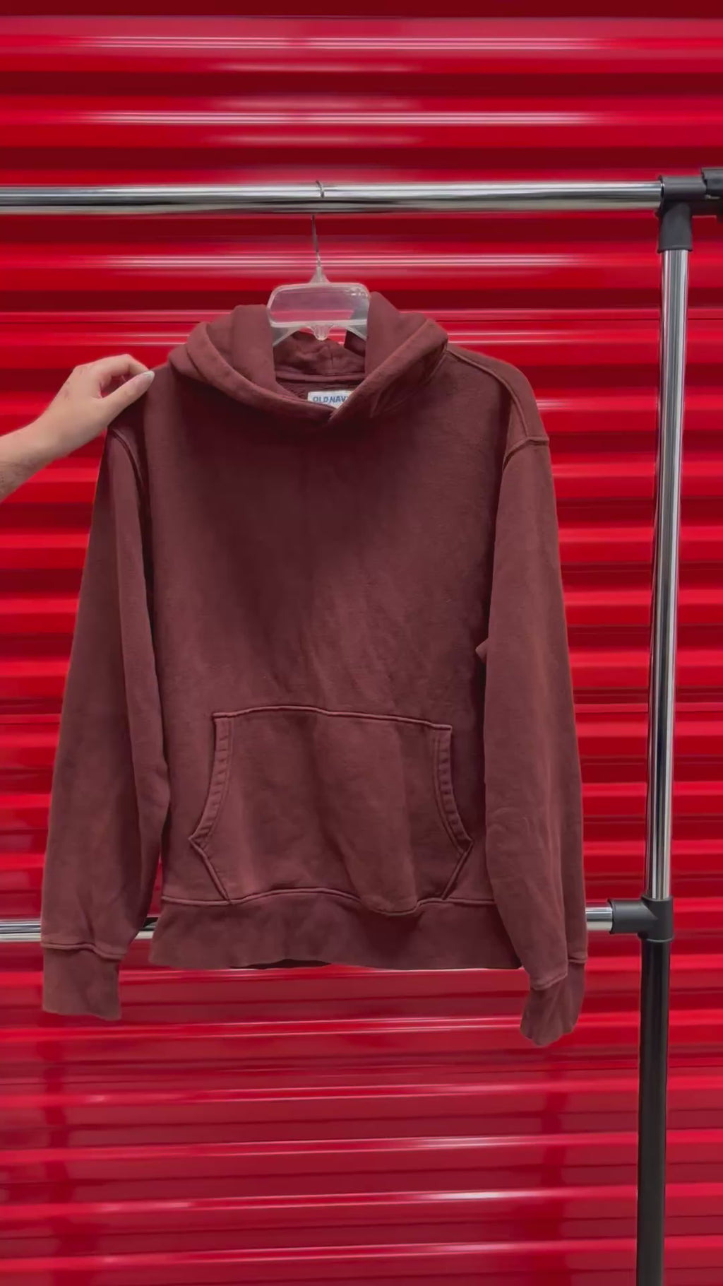 Old Navy Men's Washed Red Hoodie Size: S