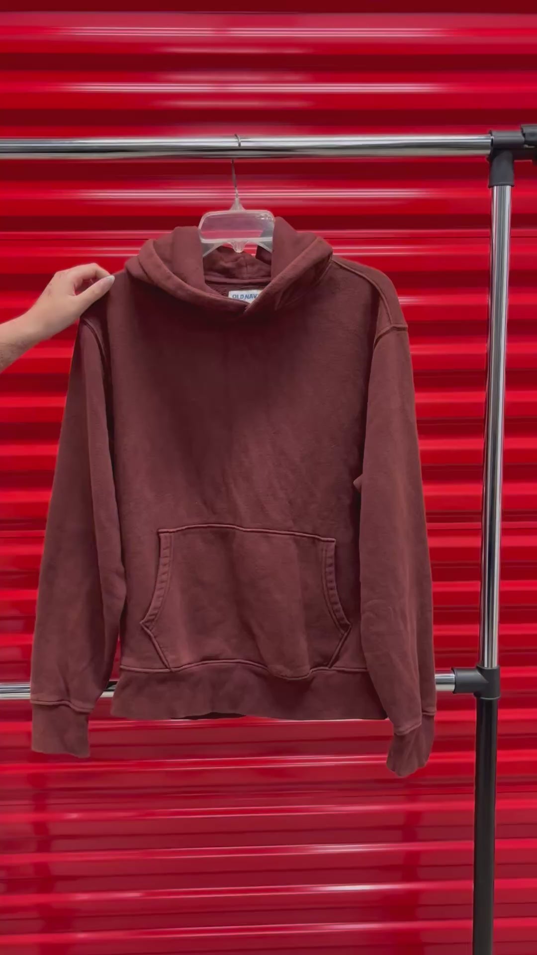 Old Navy Men's Washed Red Hoodie Size: S